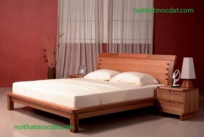 Các mẫu giường ngủ bằng gỗ hiện đại giá rẻ MS 01